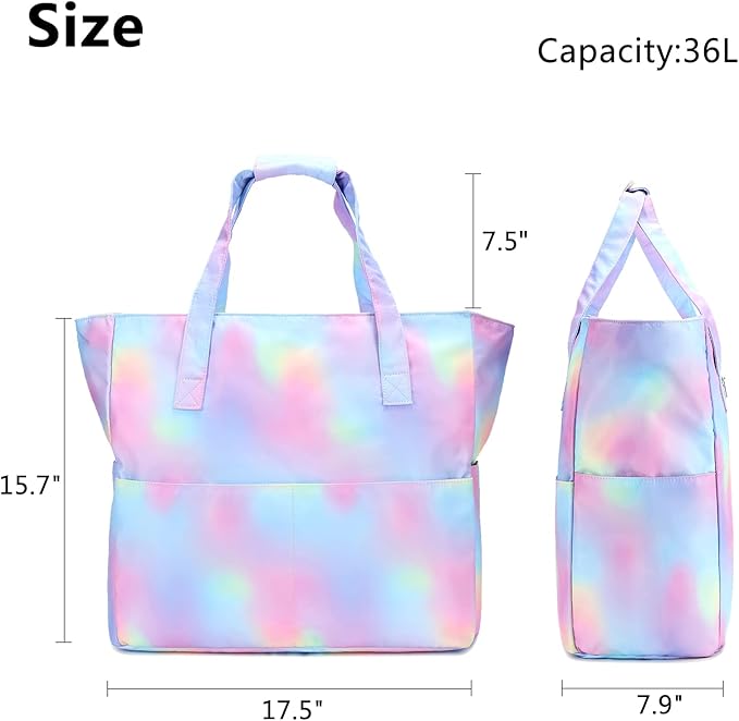 Bluboon Waterproof Beach Tote Pool Bags for Women Ladies Extra Large Carry On Bag With Wet Compartment for Weekender Travel