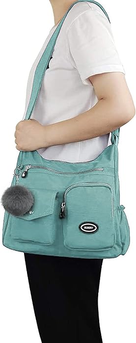 SUKRY Nylon Crossbody Bag for Women with Anti theft RFID Pocket, Waterproof Shoulder Bag Travel Purses and Handbag
