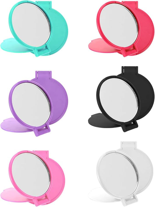 12 Pcs Mini Folding Mirror 2.4 in Pocket Travel Mirror Portable Round Compact Mirrors Vintage Small Makeup Mirrors for Purse Daily Use Party Favors Women Gifts