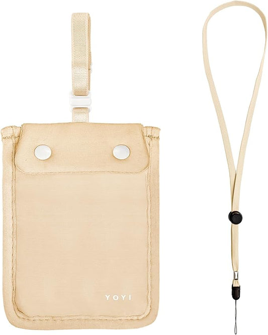 YOYI YOYI Bra Wallet with Hidden Money Pouch & Secret Stash Pocket, Includes Neck Strap, RFID Fabric for Secure Storage of Cash, Cards, & Valuables - Ideal for Travel & Daily Use