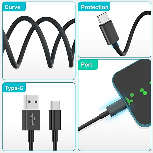 10 FT USB C Cable for Samsung Galaxy A14 5G/A13/A15/A16/A55/A54/A53/A50/A33/A34/S27/S25/S24Android Phone Charging Cord,Google Pixel 9/8a/iPhone17/17E/16E/16/15 Long Car Fast Extension Charger Cable
