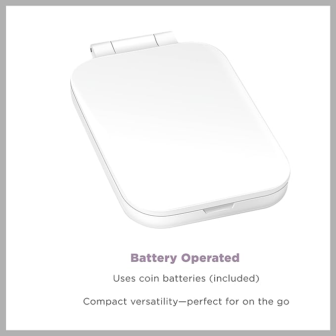 Conair Lighted Makeup Mirror, LED Vanity Mirror, 1X/3X Magnifying Mirror, Compact Travel Mirror, Battery Operated in White