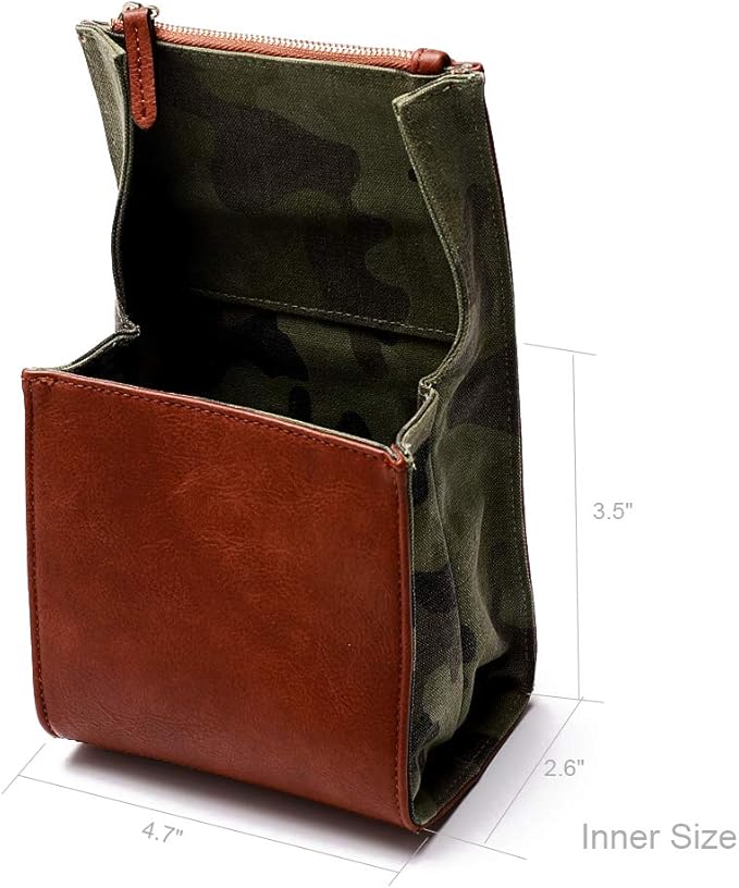 CANPIS Mirrorless Camera Case, Leather Small Camera Bag Lens Pouch, Photography Travel Bag, Outdoor Carry-on Storage Bag (not support DSLR Camera and Long Lens)