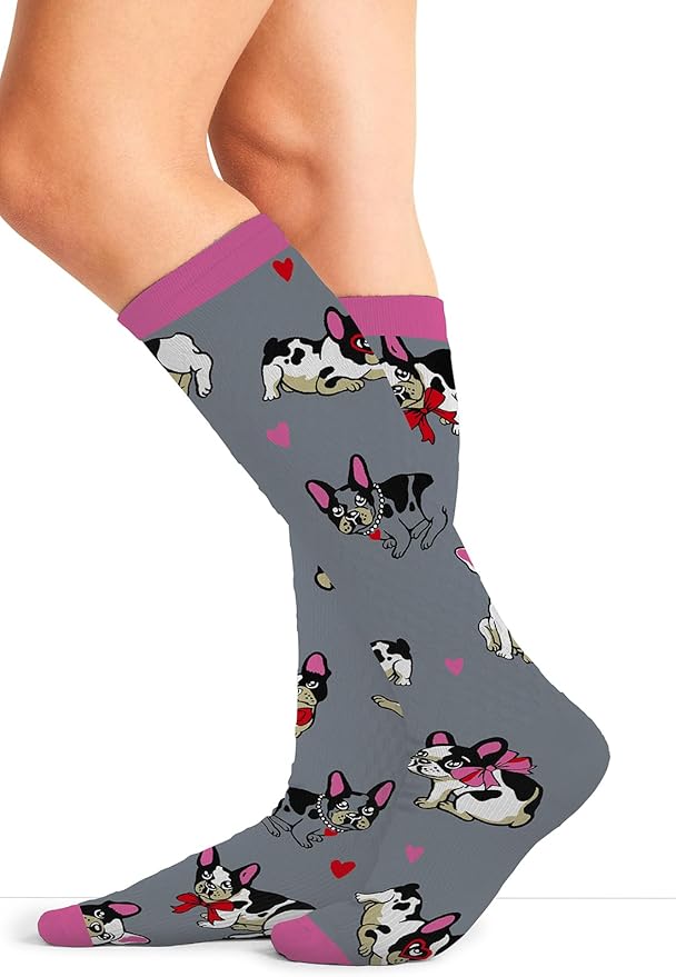 Cherokee Women's 10-15mmHg Compression Socks – Fun Print Knee Highs with Light Support, Soft Feel - PRINTSUPPORT