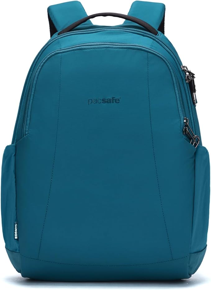 Pacsafe Metrosafe LS350 15 Liter Anti Theft Laptop Daypack/Backpack - with Padded 13" Laptop Sleeve, Tidal Teal