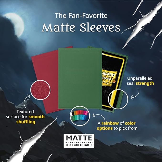 Dragon Shield | Standard Size Card Matte Sleeves | 100 CT - Smooth & Tough Premium TCG Sleeves | Compatible with Pokemon, Flesh & Blood, One Piece & Magic The Gathering | Black