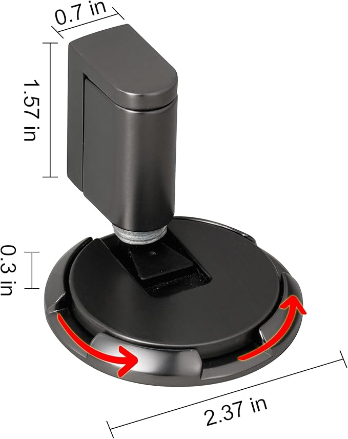 Windproof Door Stopper Indoor Heavy Duty Floor Door Stop Keep Door Open Mechanical No Drilling Door Stopper with Screws and Adhesive, 1 Pack, Grey
