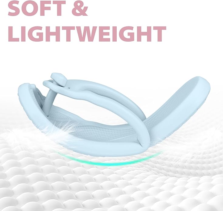 Rosoz Flip Flops for Women Men Foldable Travel Slippers Lightweight Shower Shoes Non-Slip Quick-Dry Bathroom Camp Beach Sandals