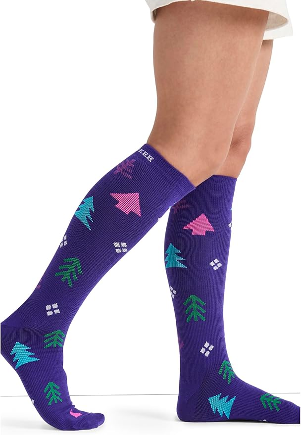 Cherokee Women's 10-15mmHg Compression Socks – Fun Print Knee Highs with Light Support, Soft Feel - PRINTSUPPORT