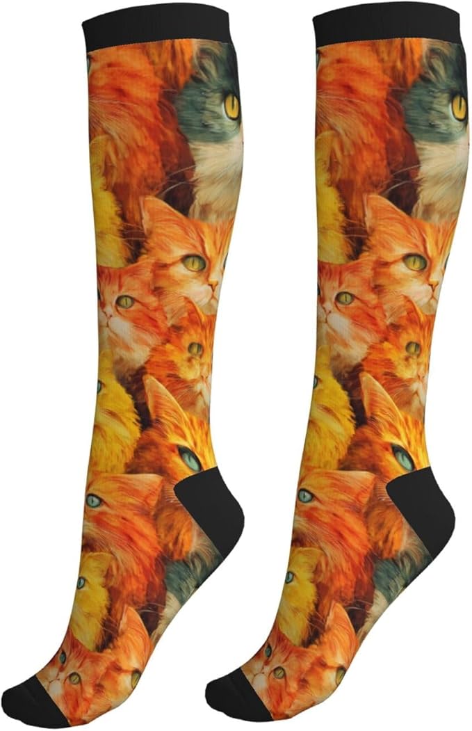Compression Socks Knee High Circulation Support Socks For Women Men Athletic Running Work Hiking Cycling Travel