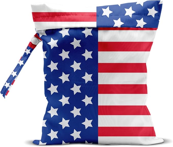 Wet Bag Wet Dry Bag For Swimsuit Travel Beach Pool Diapers Dirty Yoga Gym Clothes Toiletries Makeup Bag National flag