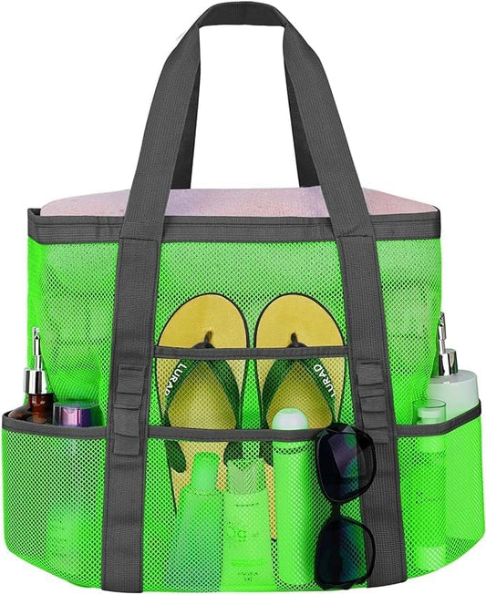 Mesh Beach Bags for Women - Family Beach Tote Bag for Toys, Towels, Travel Vacation Cruise Essentials
