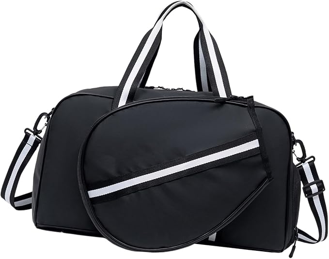 Pickleballs Toted Bag for Women Men with Paddle Cover Pocket Adjustable Shoulder Strap Duffle Large Sports Gym Bags Duffle for Travel