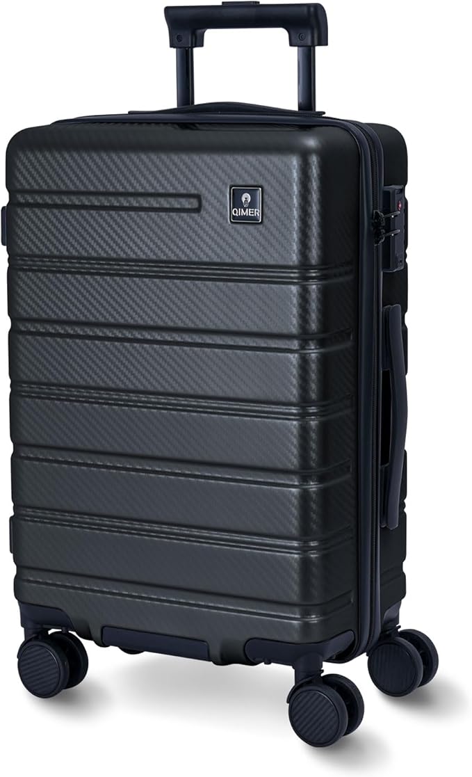 Carry on Luggage, PC Hard Shell Suitcase 22x14x9 Airline Approved TSA Lock YKK Zippered Double Spinner Wheels Lightweight Suitable for Men and Women, 20 Inch Dark Gray