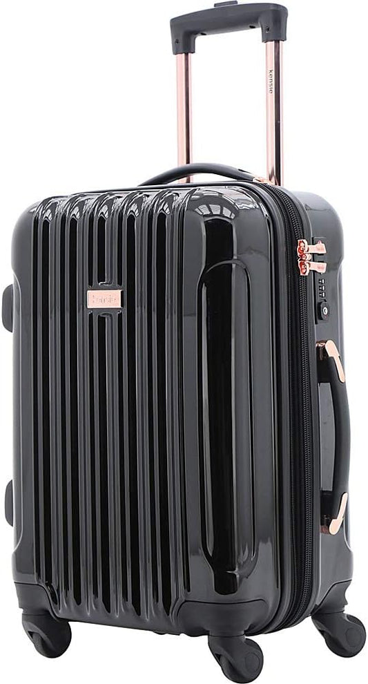 kensie 20" "Alma" Carry-On TSA-Lock Spinner Luggage, Black