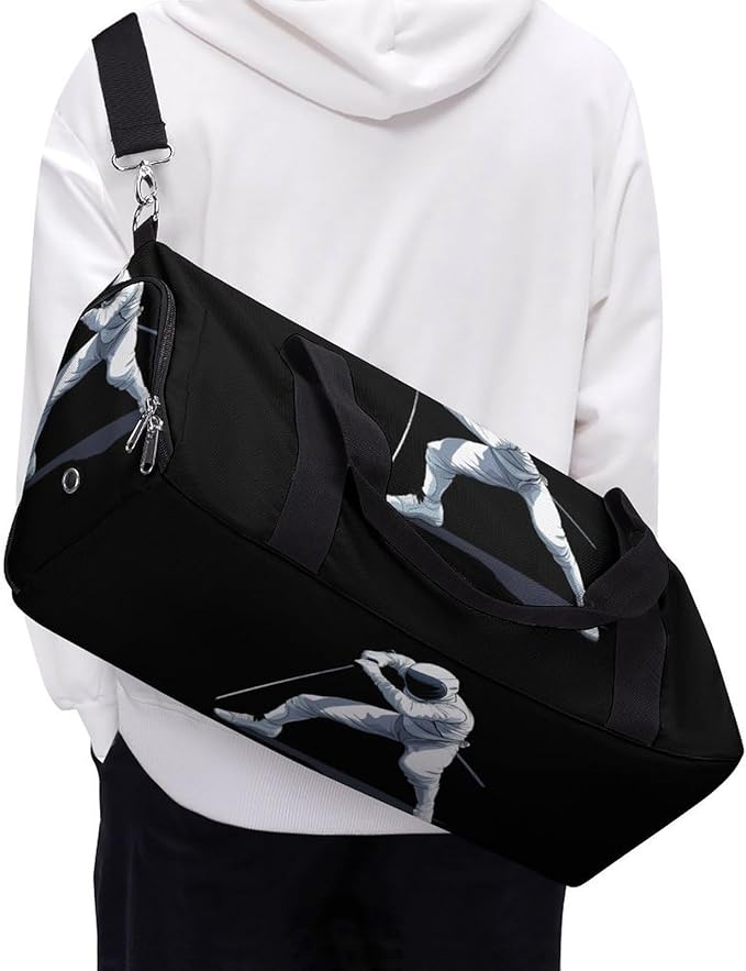 Fencing Stancce Fencing Gym Bag Travel Duffle Bag Workout Sports Bag with Shoe Compartment