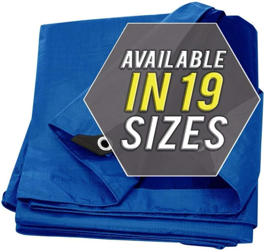 Large Waterproof Tarp - Heavy Duty 5 Mil Thick Poly Tarpaulin Ideal for Canopy Tents, Boats, RV or Pool Covers - Multipurpose Protective Tarps with Grommets for Indoor and Outdoor Use | 20' x 35'