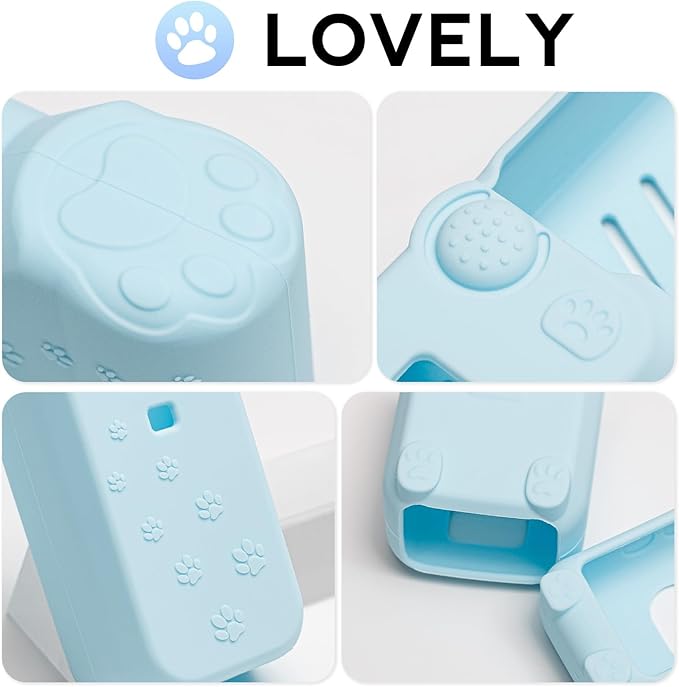 Pocket 3 Case, Cute Silicone Protective Case Compatible with DJI Osmo Pocket 3 Creator Combo, Lightweight Screen Protector Grip Cover Accessories for Xtra Muse - Cat Paw Blue