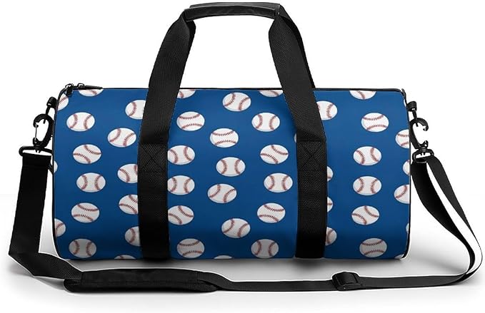 Lightweight Sports Travel Bag Baseball Navy Blue Cute Ball Beach Swim Bags Men Women Duffle Bag Foldable Overnight Bags