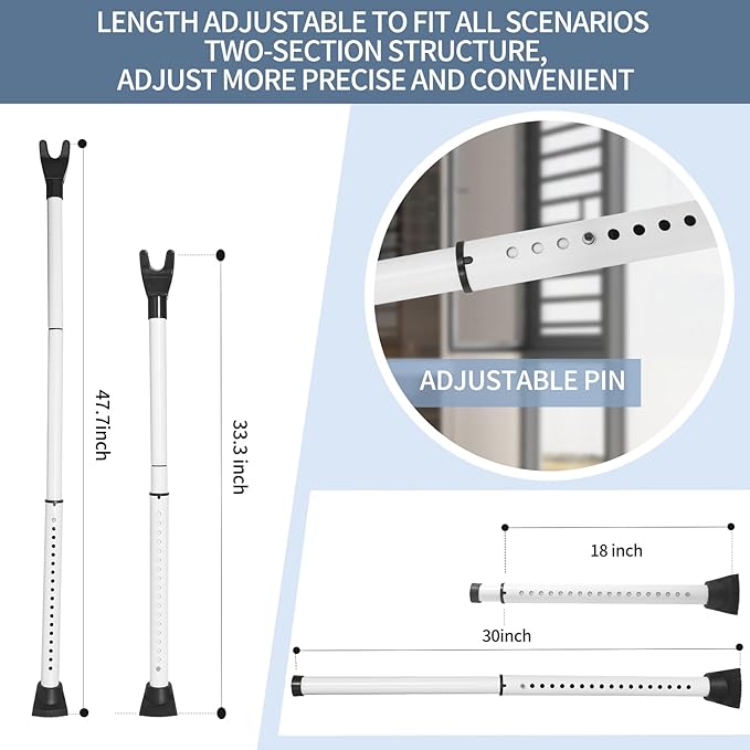 Upgraded Multi-Functional Door Security Bar & Sliding Windows Bar,Adjustable Heavy Duty Stoppers Jammer for Apartment,Home, Hotel Room