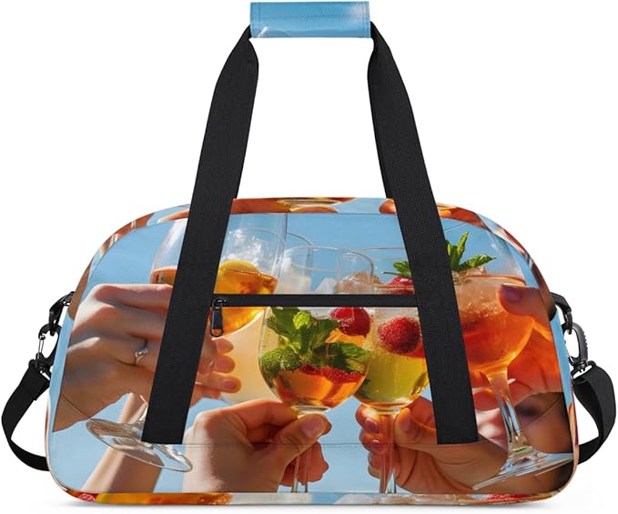 Cocktail Print Kids-Duffel-Bags Gymnastics Dance Bag Carry-On Overnight Travel Gym Lightweight Dance Sports Bags For Girls Boys Kids，