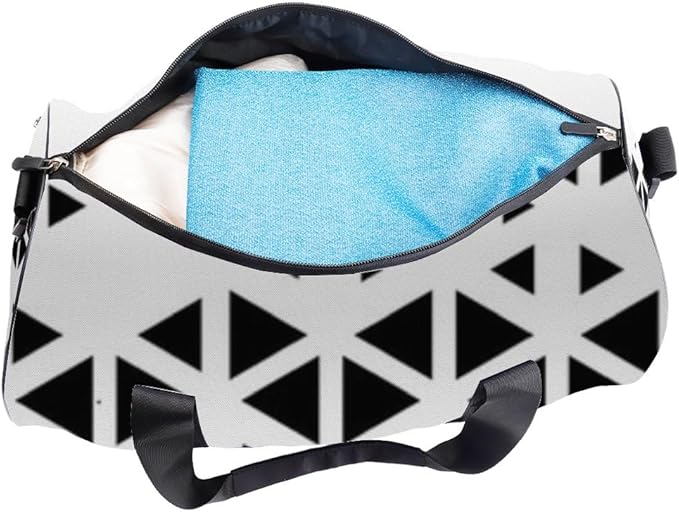 Black Triangle Illustration Packable Sports Bag For Men Women Oxford Tote Bags Adjustable Shoulder Strap, Convertible Carry Backpack Gym Bag Cute For Boxing Training Gym Accessories Women