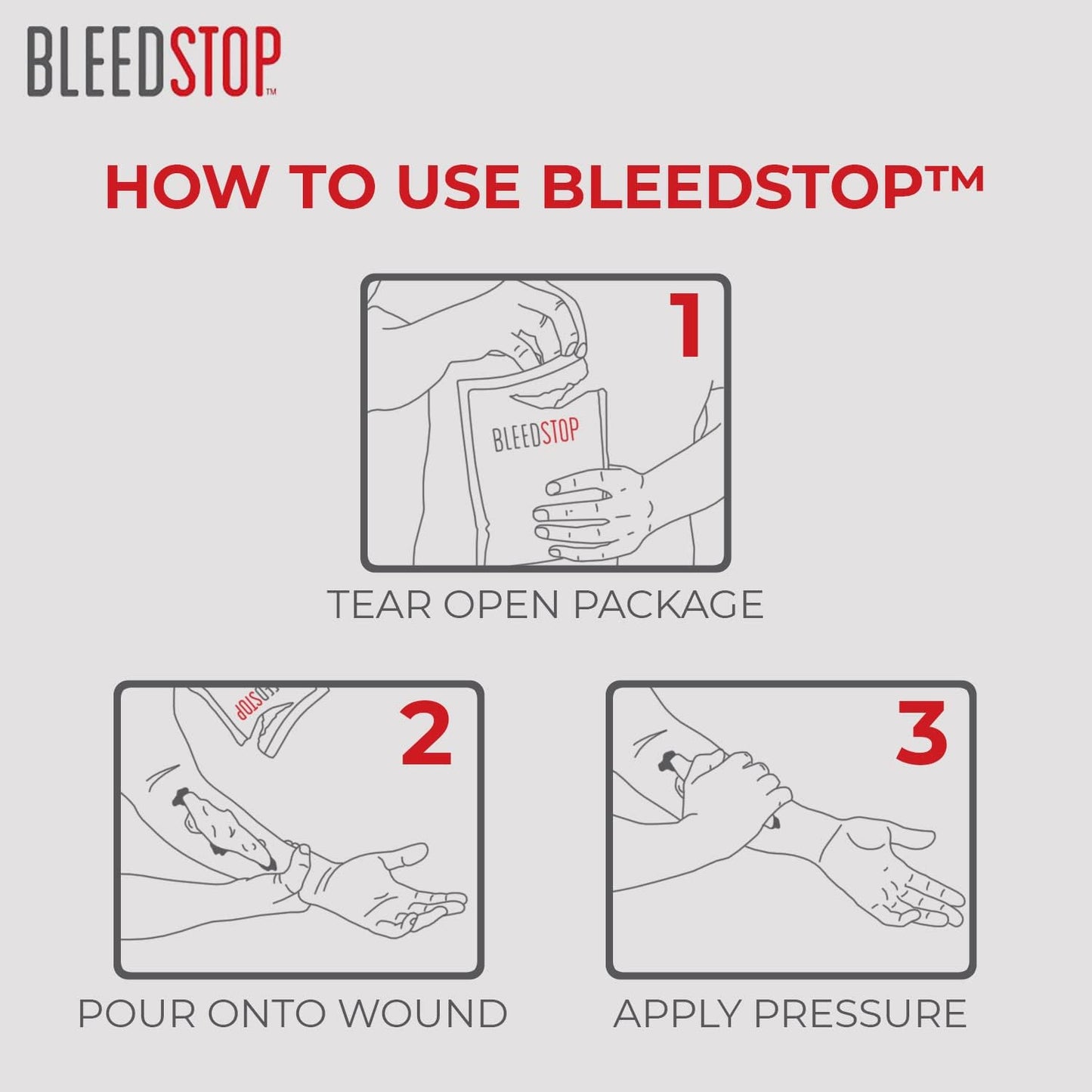 BleedStop First Aid Powder for Blood Clotting, Trauma Kit, Blood Thinner Patients, Camping Safety, and Survival Equipment for Moderate to Severe Bleeding Wounds or Nosebleeds 150 Gram