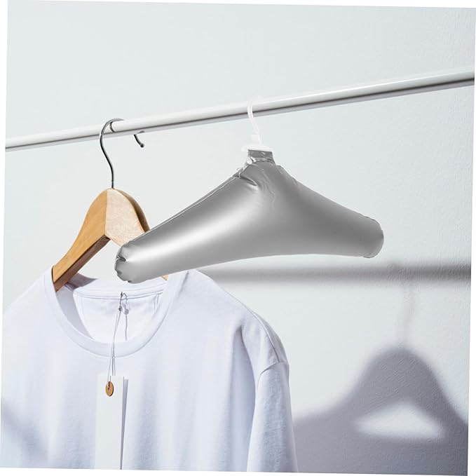 Healifty Portable Foldable PVC Inflatable Clothes Hangers Hotel Travel Space-Saver Anti-Wrinkle for Home Outdoor