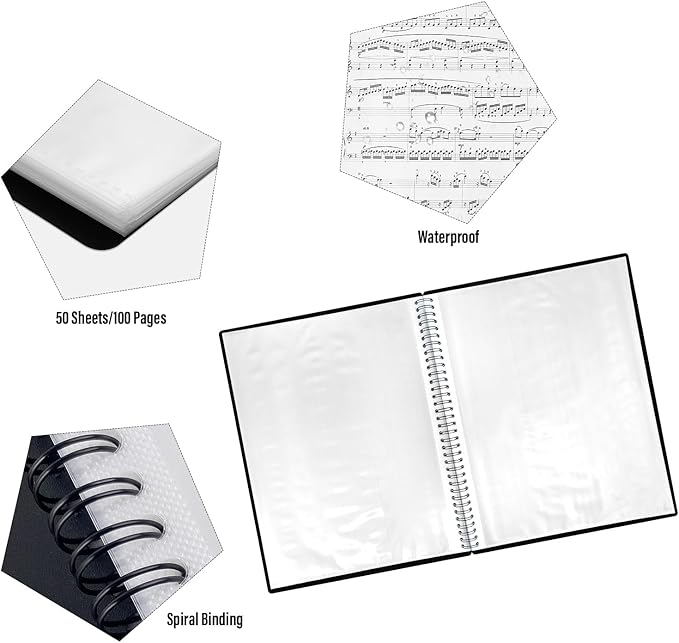 60 Pockets Portfolio Binder with Plastic Sleeves, Presentation Book Display 120 Pages File Folder for Artwork, Sheet Music, Document, Diamond Painting