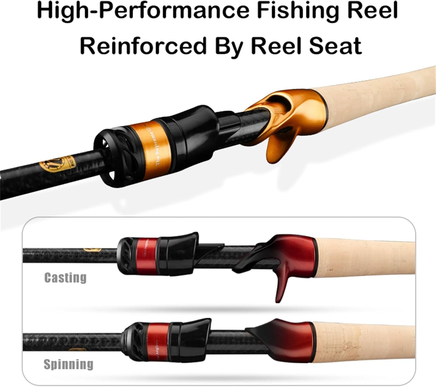 PURELURE Travel Telescopic Fishing Rods, Short Collapsible Fishing Pole Spinning Casting, 24+30 Ton Carbon Fiber, GUJI New O-Ring, Detachable Cork Handle, Multi-Action Guide Ring System