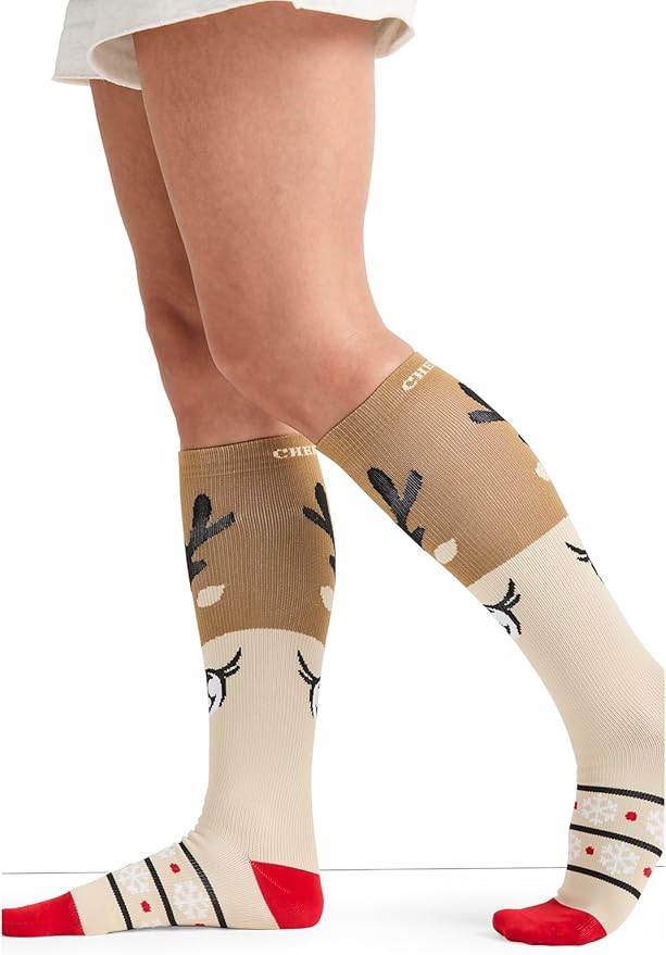 Cherokee Women's 10-15mmHg Compression Socks – Fun Print Knee Highs with Light Support, Soft Feel - PRINTSUPPORT