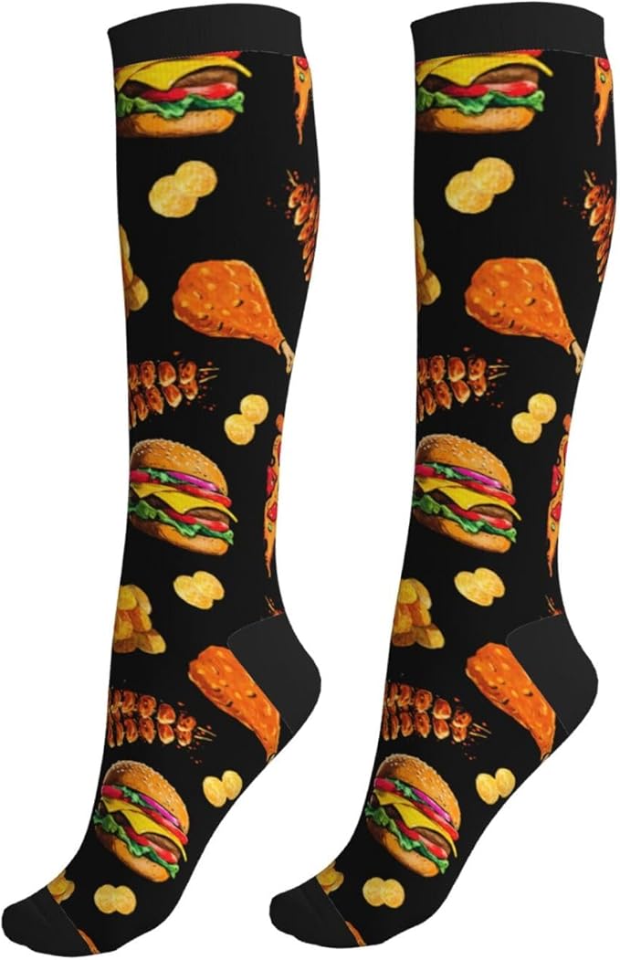 Compression Socks Knee High Circulation Support Socks For Women Men Athletic Running Work Hiking Cycling Travel