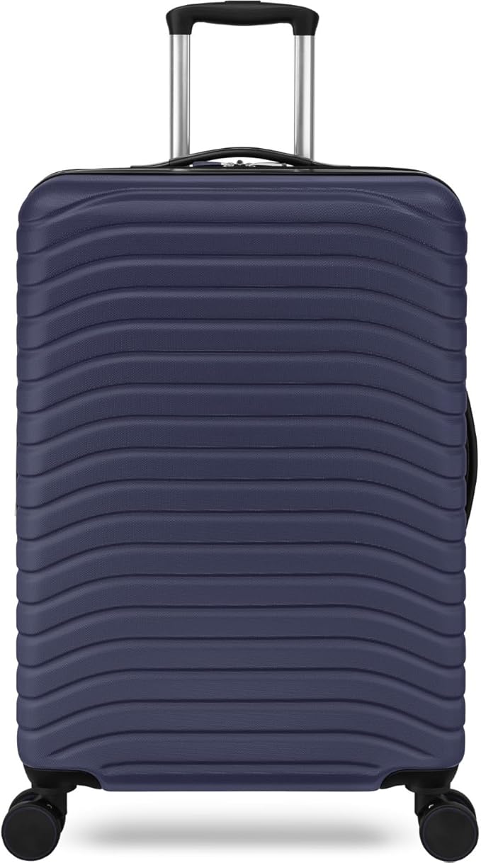 Everest Expandable Hardsided Spinner (Navy, 24-Inch Checked Medium)