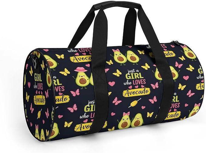 Foldable Gym Travel Bag Just A Girl Who Loves Avocado Overnight Weekender Travel Bag Dance Sports Gymnastics Bags Unisex Overnight Bags