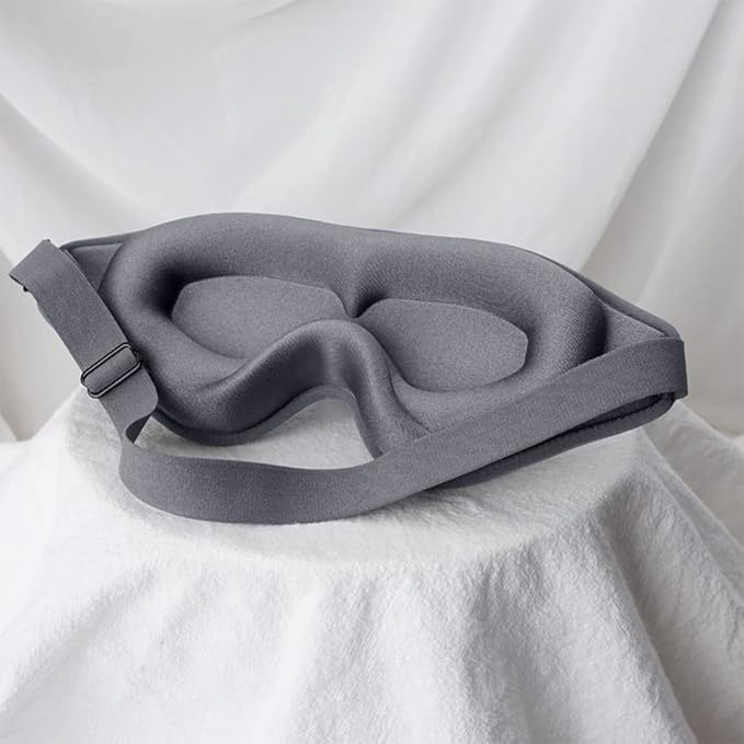 Sleep Mask, 3D Deep Contoured Eye Covers for Sleeping, 99% Block Out Light Eye Mask, Zero Pressure Cup Blindfold for Men Women, with Adjustable Strap for Sleeping, Yoga, Traveling (Grey)