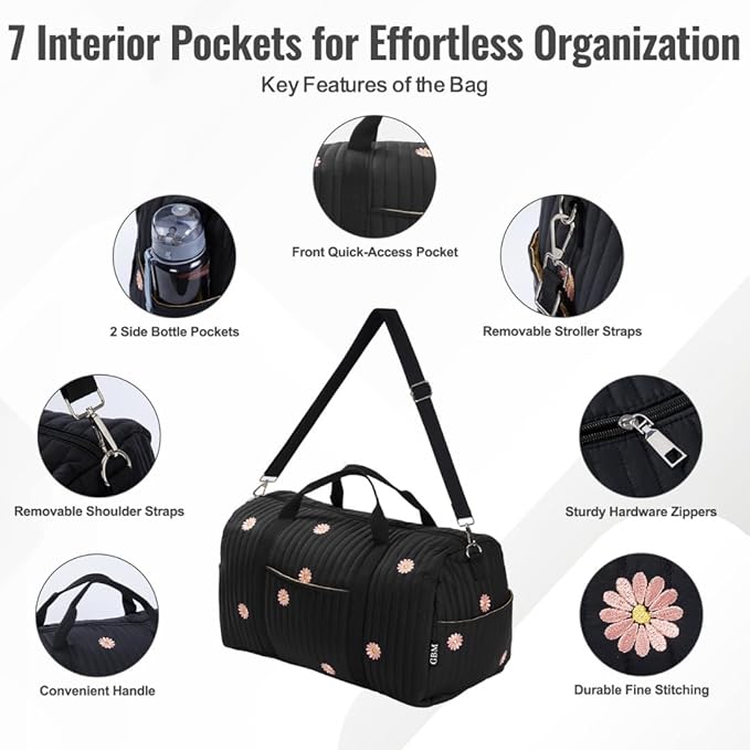 Women’s Travel Duffel Bag – Large Weekender & Overnight Travel Bag with Wet Pocket, Carry-On Friendly, Ideal as Hospital or Maternity Bag for Labor and Delivery