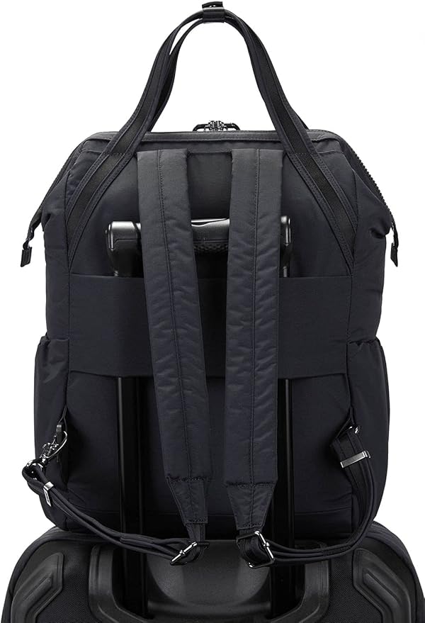 Pacsafe Women's Citysafe CX 17L Anti Theft Backpack-Fits 16 inch MacBook Pro, Econyl Black, One Size