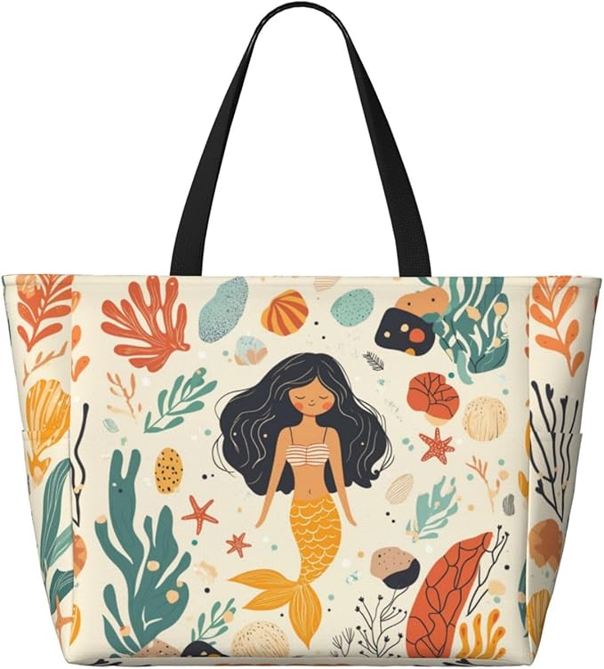 Large Beach Bag for Women Waterproof Foldable Travel Shoulder Tote Bag with Pocket for Weekender Pool Vacation