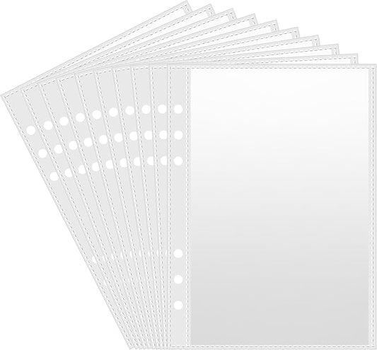 30pcs Pocket Sleeves for A5 6 Ring Binder, 1-Pocket Sheets Inserts Refill Pages for Kpop photocard, Savings Challenges, Sticker Collecting Album Binder (100 Micron Thickness per Layer)