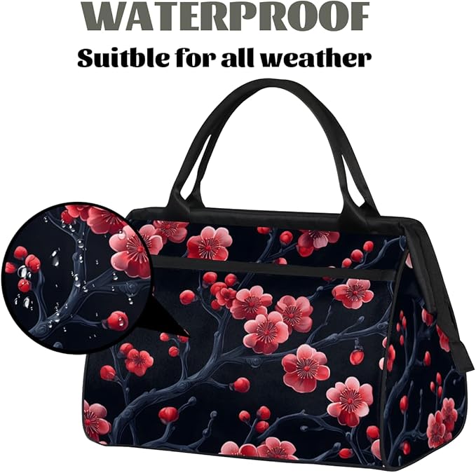 Plum Blossom Tree Overnight Weekender Bag for Women Men Travel Duffel Bags Waterproof Luggage Carry on Sports Yoga Gym Bag