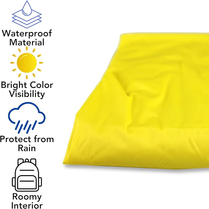 Iconikal Children's Rain Poncho, Yellow