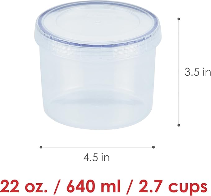 Lock & Lock Easy Essentials Food Storage Bin Set/Airtight Container Lids/BPA-Free/Dishwasher Safe, 20 Piece, Clear