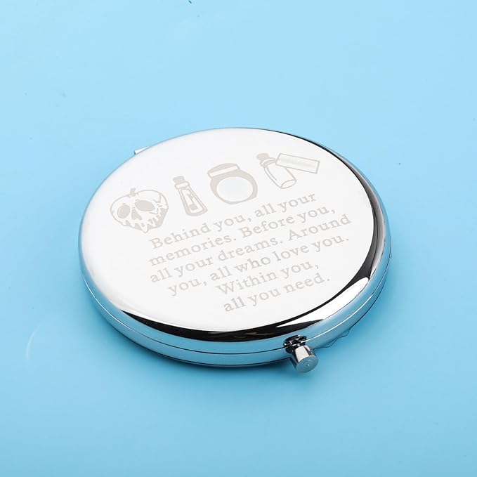 FEELMEM Witchy Queen Evil Compact Makeup Mirror Witch Poison Gift Villain Fan Mirror Halloween Witch Gift Villains Lover Gift