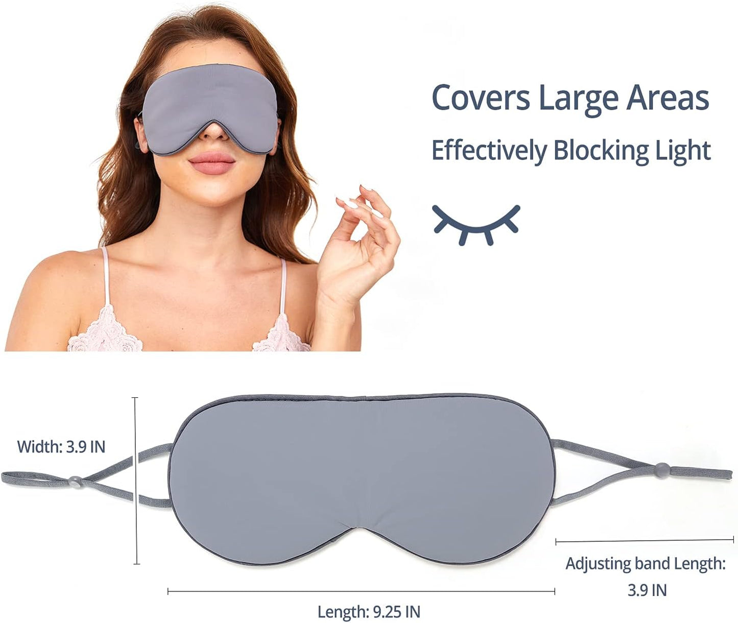 Sleeping Mask 2 Pack, Warm, Cool Double-Sided Use of Sleep Mask, Super Soft Blindfold with Adjustable Strap, Block Out Light, Comfort Sleep Eye Mask for Travel Meditation Nap