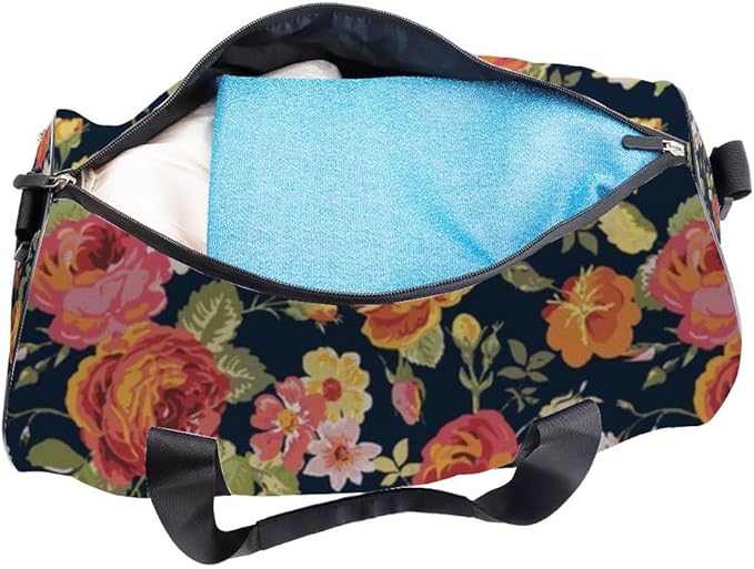 Soft Yellow Petals Foldable Duffel Bag Women Oxford Tote Bags Adjustable Shoulder Strap, Convertible Carry Backpack Gothic Duffle Bag For Wrestling Hiking Gym Accessories For Men