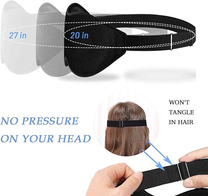 3D Sleep Eye Mask, Zero Eye Pressure Soft Breathable Night Mask - Opaque Travel-Friendly Side-Sleep Eye Mask