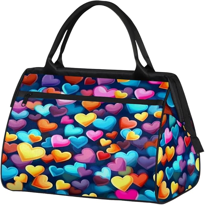 Romantic Love Overnight Weekender Bag for Women Men Travel Duffel Bags Waterproof Luggage Carry on Sports Yoga Gym Bag