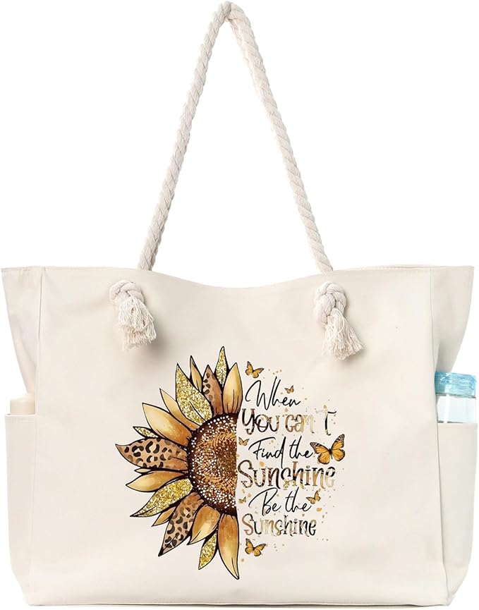 Beach Bags for Women Large Waterproof Beach Travel Tote Bags Sandproof Swim Pool Bag Canvas Zipper Big Tote