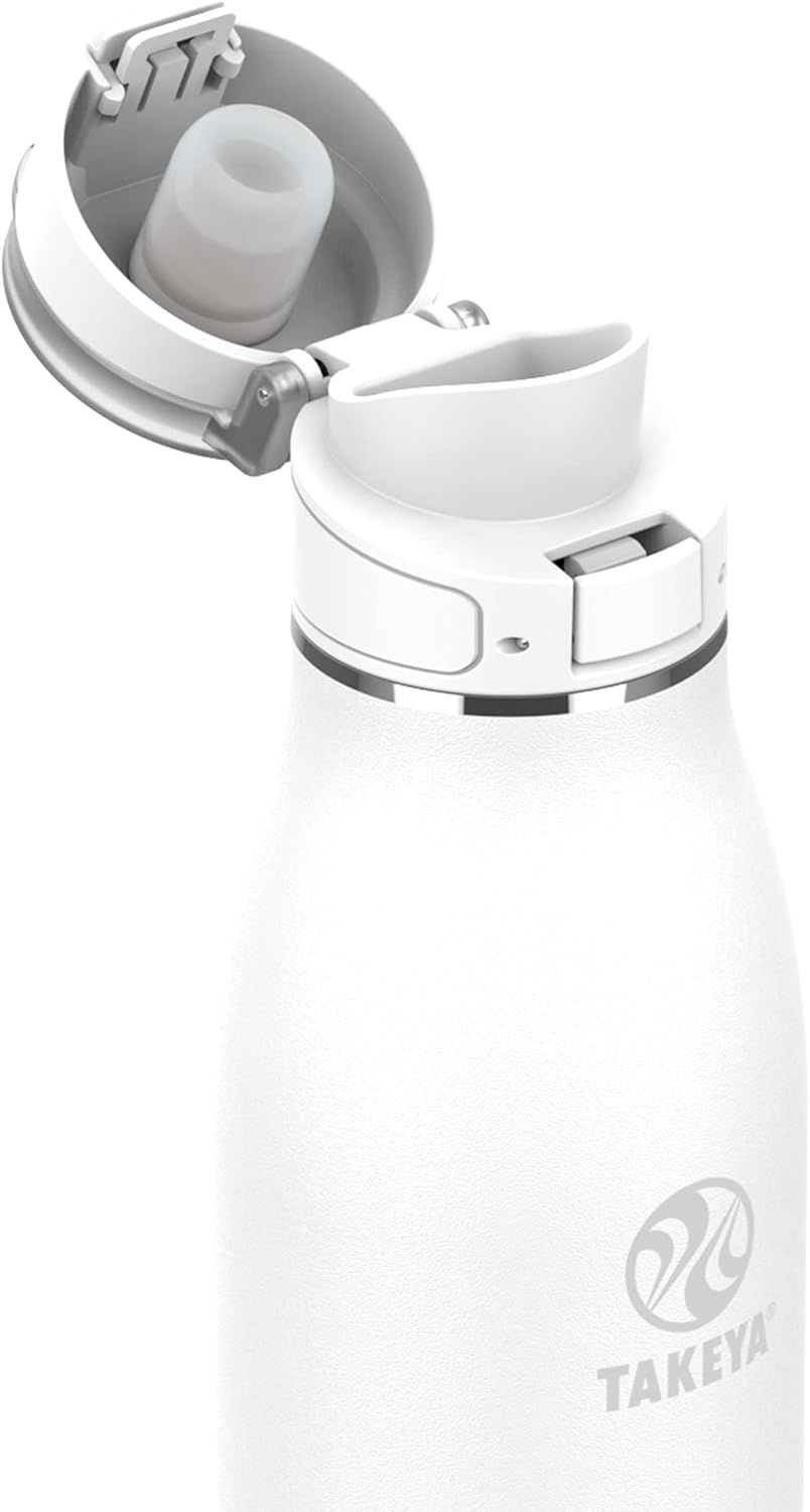 Takeya Traveler Leakproof Coffee Mug - Carrying Loop - Insulated Drinkware for Everyday Use - Durable & Portable with Spill-Proof Design - 17 oz, Arctic White