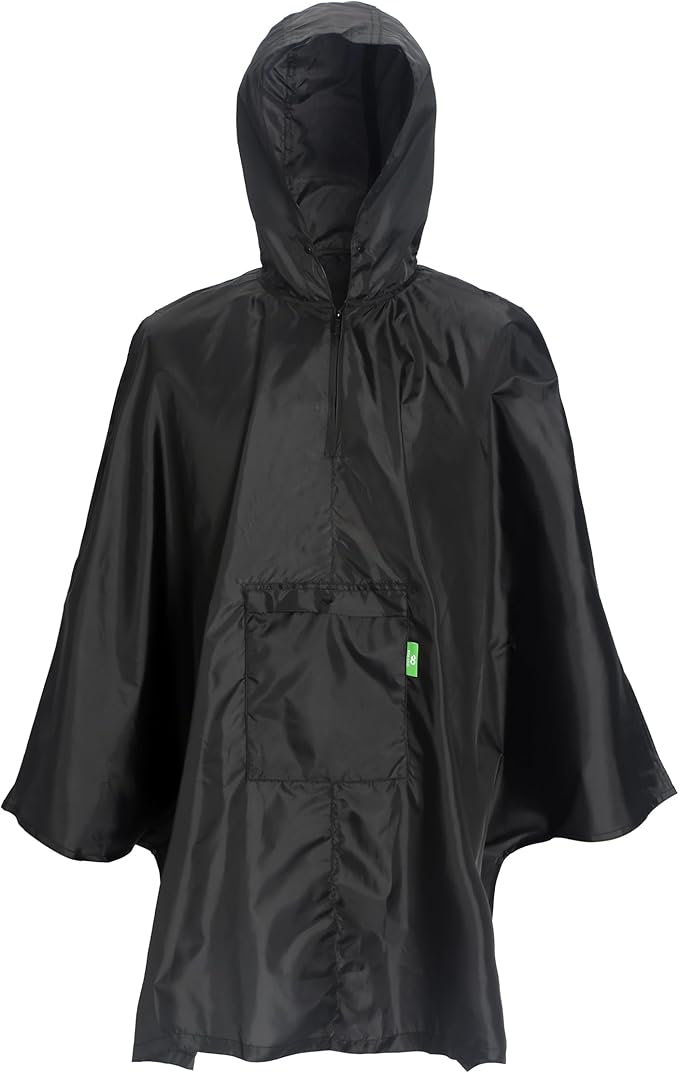 ECO CHIC Waterproof Hooded Rain Ponchos for Adults, Foldable Adult Poncho with Pocket, Lightweight Reusable Raincoat